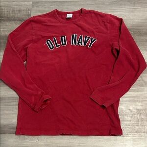 Vintage Old Navy Crimson Embroidered Letters Long Sleeve Tee Small